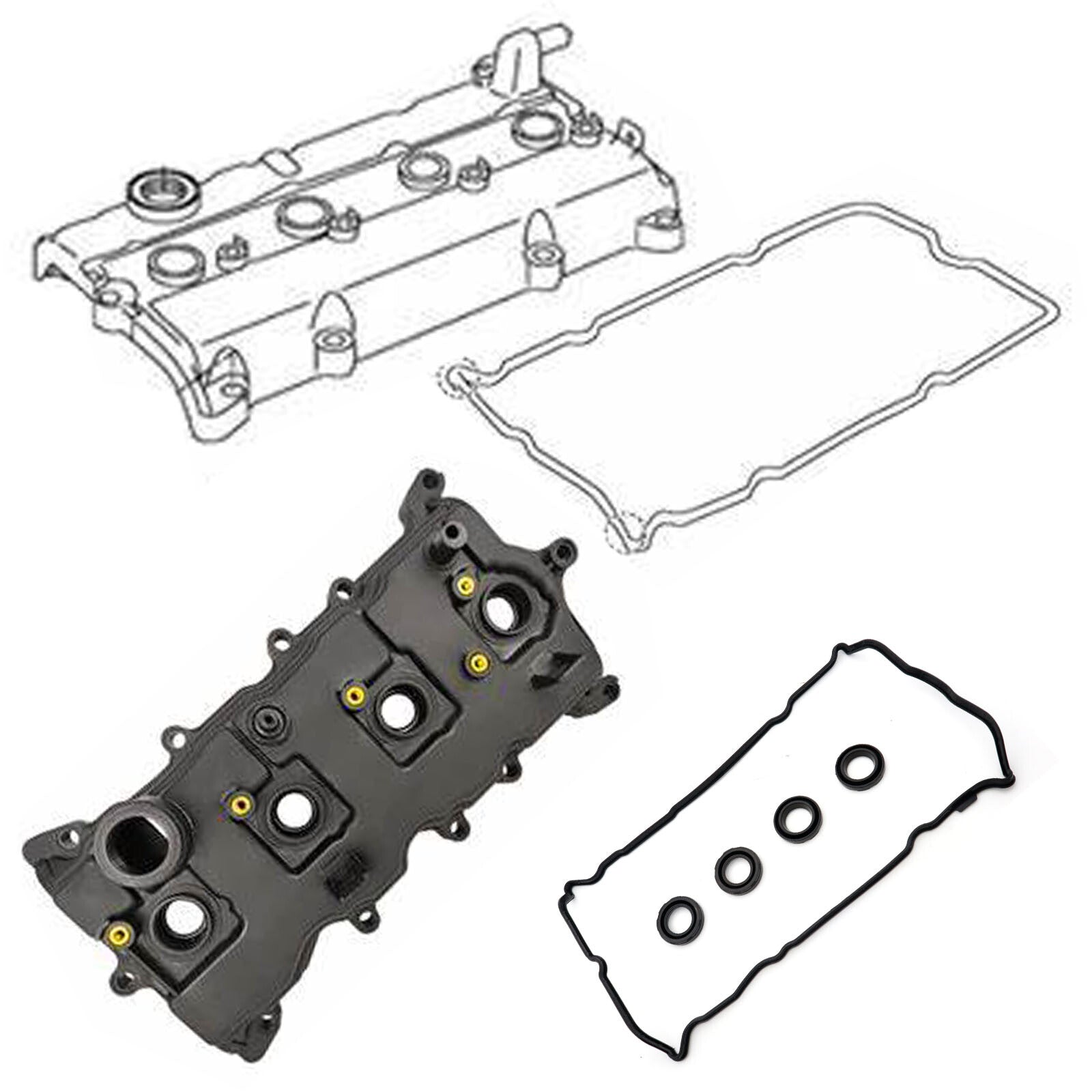 Car Engine Valve Cover Gasket for Nissan Rogue Sentra 2.5L L4 2007-2012 VS50777R