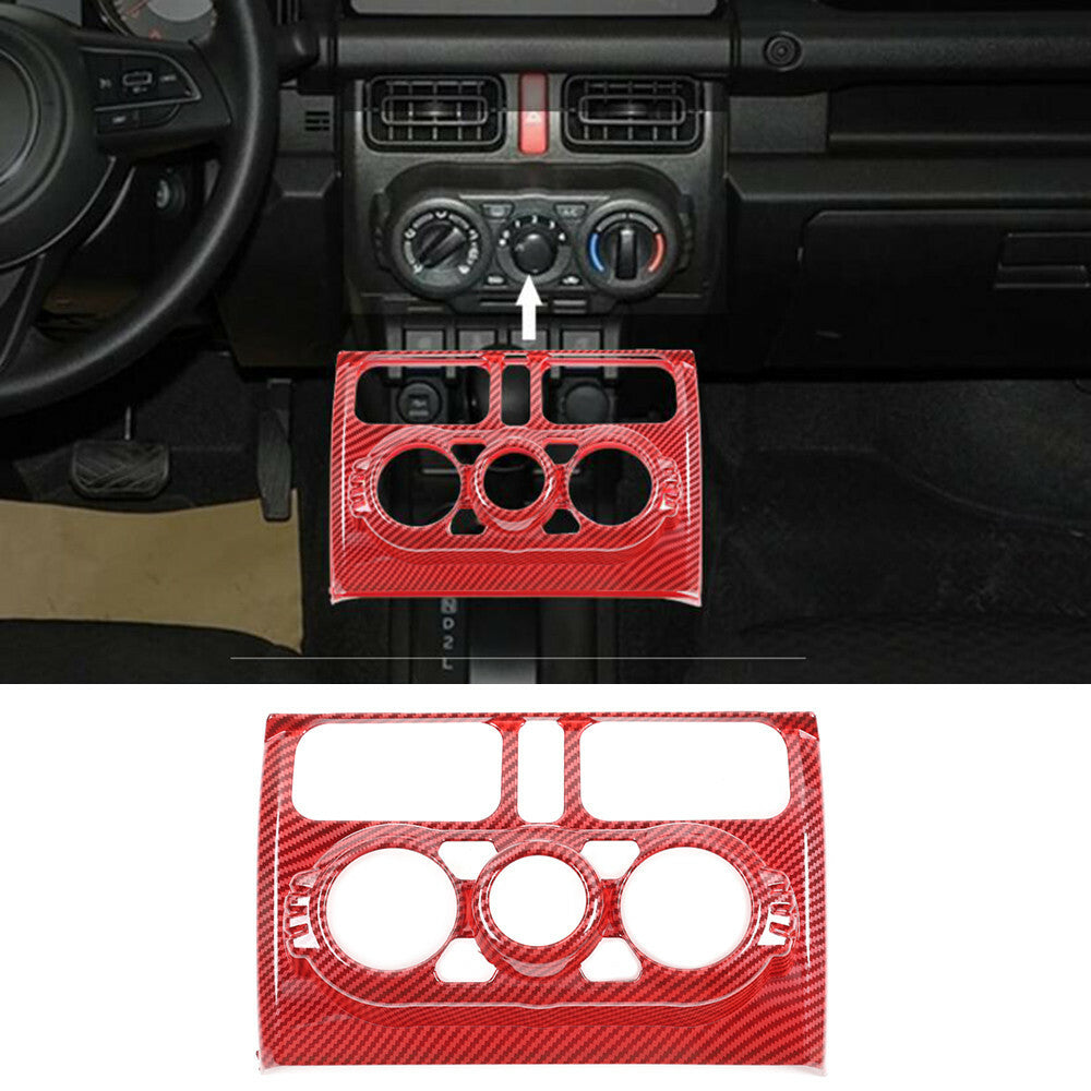 for Suzuki for Jimny 2019-22 Automatic Air Condition Vent Outlet Trim ABS Red Carbon