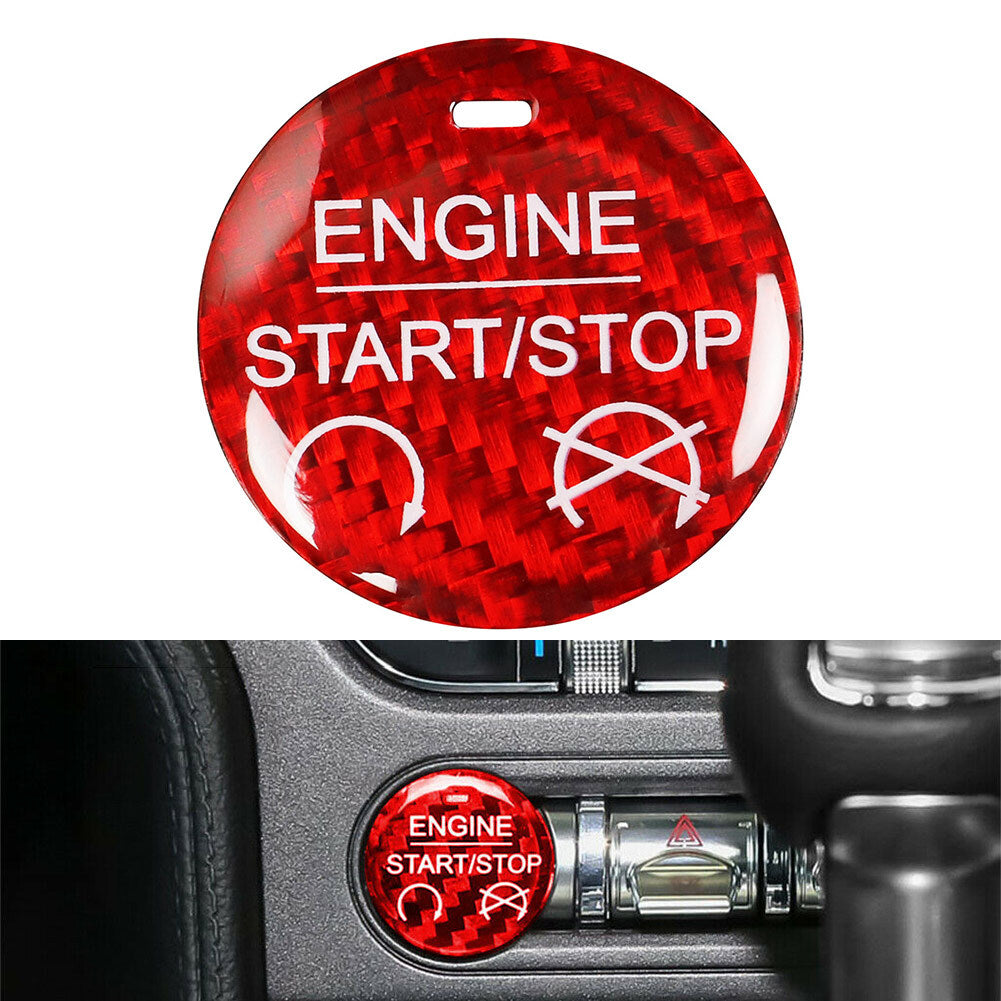 for Ford for Mustang 2015-2022 21 1Pcs 2.8cm Red Engine Start Stop Button Cover Trim