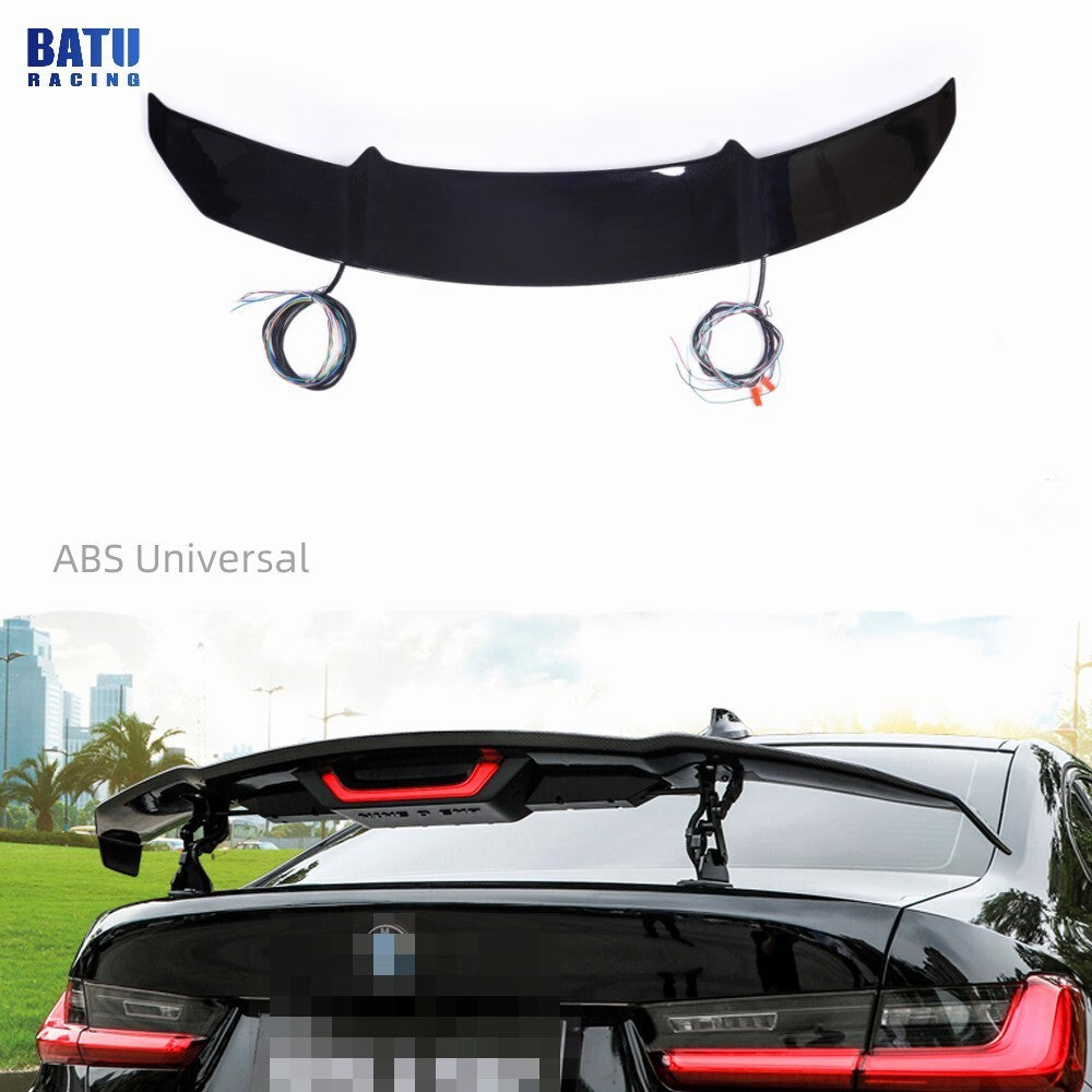 Black ABS Active Aero Spoiler Adjustable Spoiler Rear Trunk Lift Tail Wings Kit