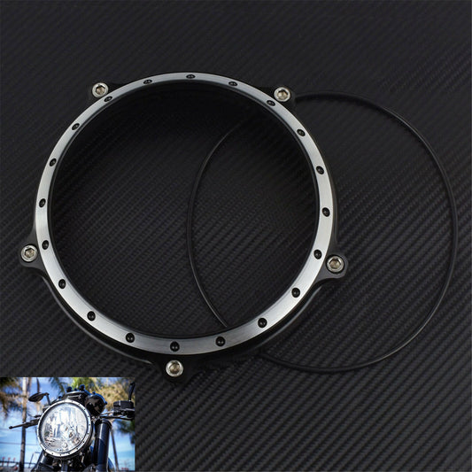 5.75 Headlight Trim Ring Lamp Bezel Fit For Sportster XL 883 1200 Dyna Softail