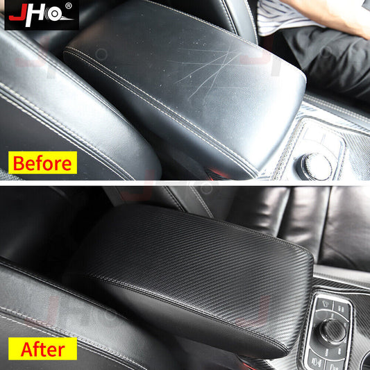 Carbon Fiber Car Center Armrest Cover Protector for Jeep Grand Cherokee 2011+