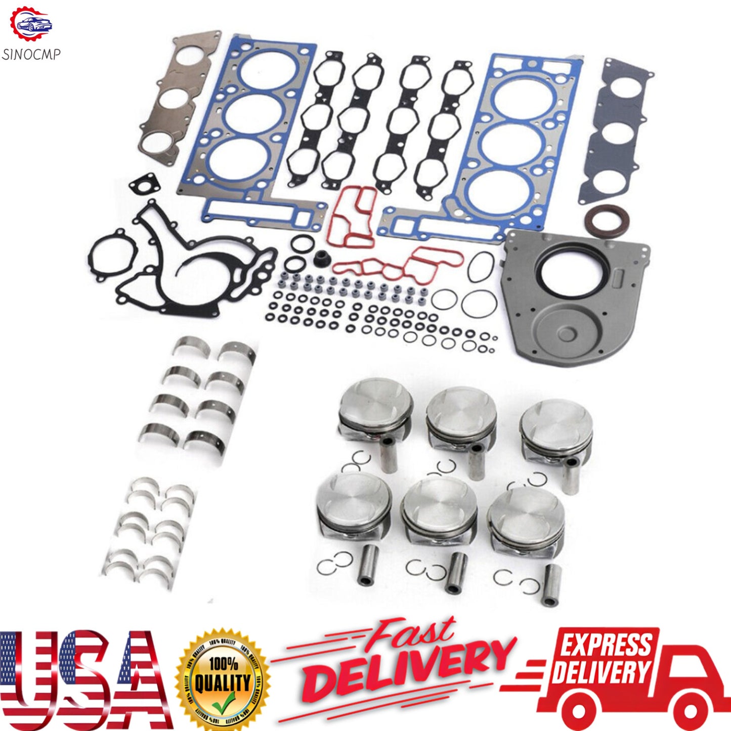 Engine Overhaul Rebuilding Kit fits for Mercedes-Benz C350 Replace OE 2720304317