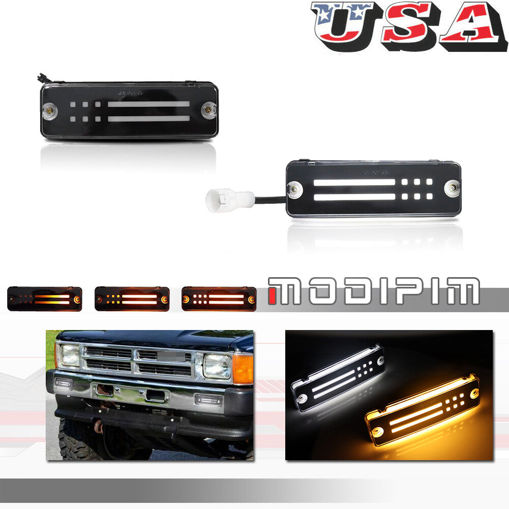 Euro Style smoke front bumper turn signals suitable for Toyota 4Runner Pickup (models 84-88)