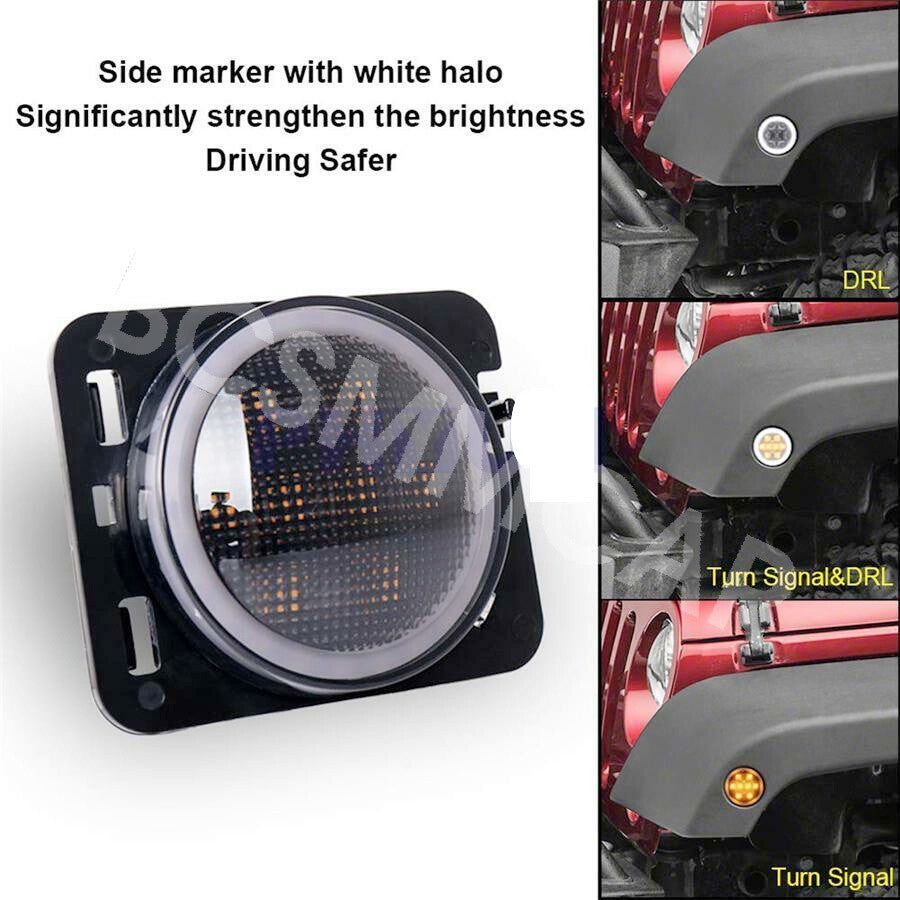 LED Turn Signal Side Marker Fender Lights Fit For 2007-2017 for Jeep for Wrangler JK