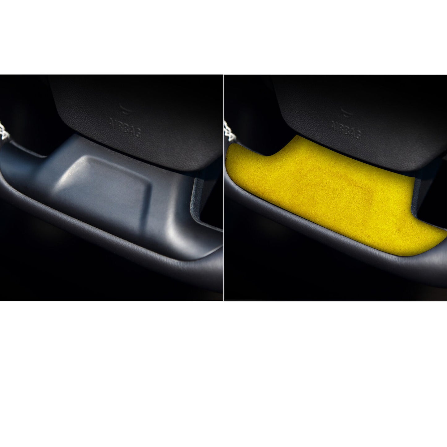 Steering Wheel U Type Cover Trim Fit for Chevrolet Camaro 2016-2020 Yellow Suede