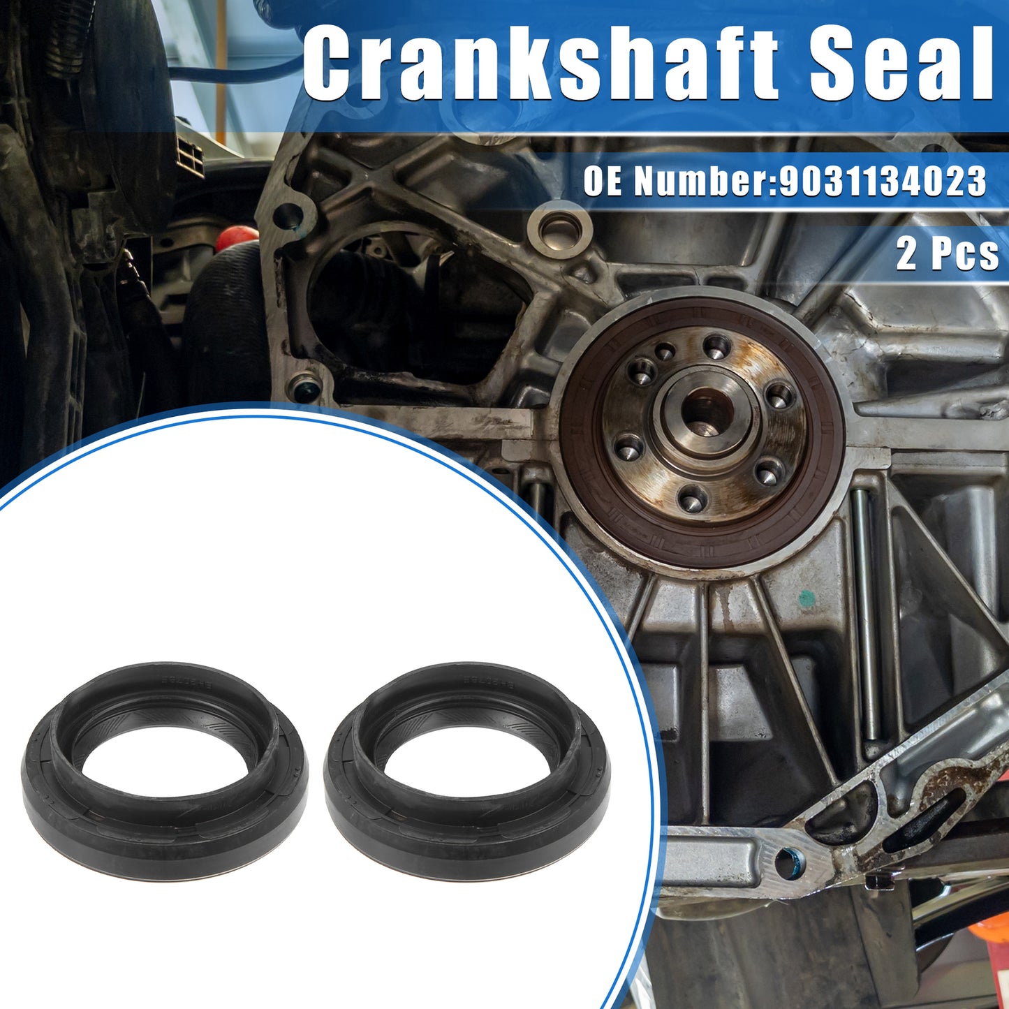 2-pack automotive crankshaft seals, shaft seal part number 9031134023, suitable for Toyota for Corolla 95-08