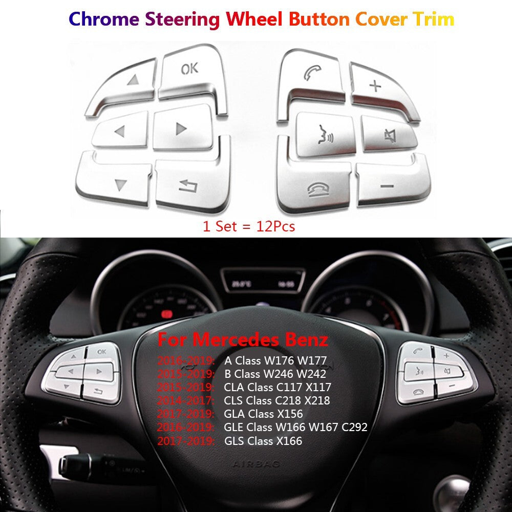 for Mercedes-Benz C GLC W205 X253 Car Interior Steering Wheel Switch Cover Trim