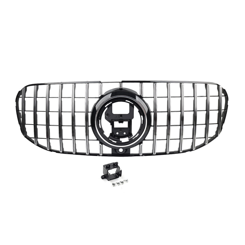 Chrome Fit for Benz GLS Class X167 2020-24 Front Bumper Radiator Hood Diamond Grille