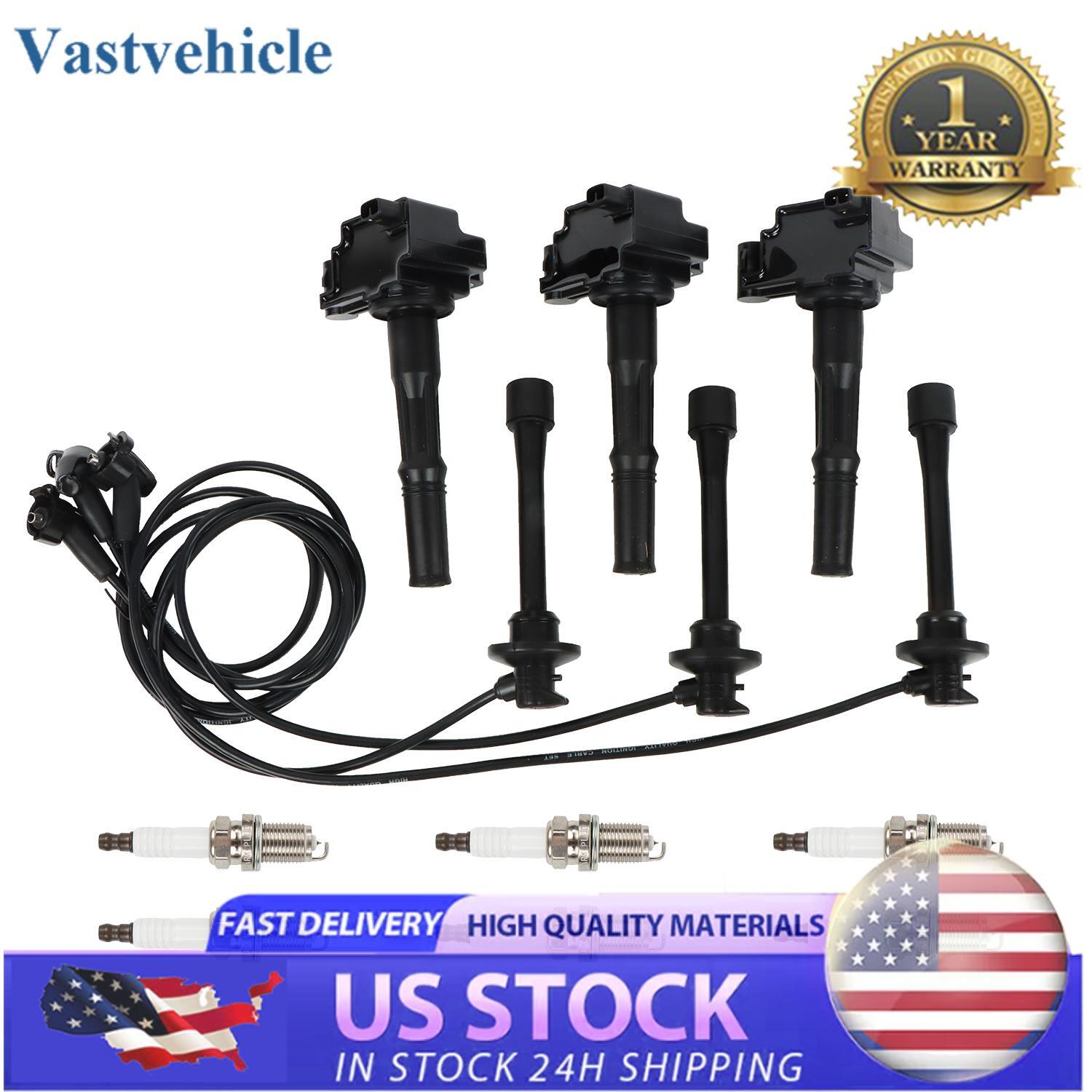 Ignition Coils  Spark Plug  Wires Set for Toyota Tacoma Tundra 4Runner 3.4L V6