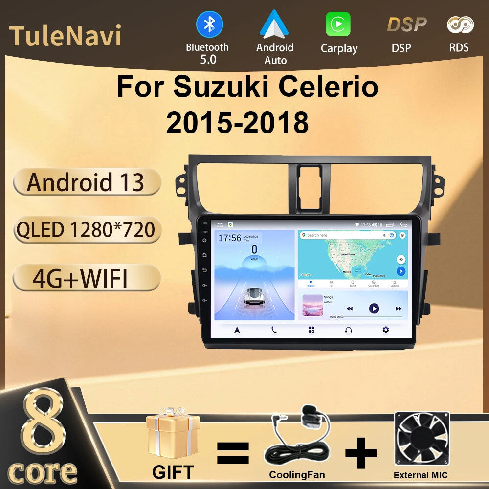 for Suzuki Celerio 2015-18 Android CarPlay Car Radio GPS Stereo Player Screen 4G