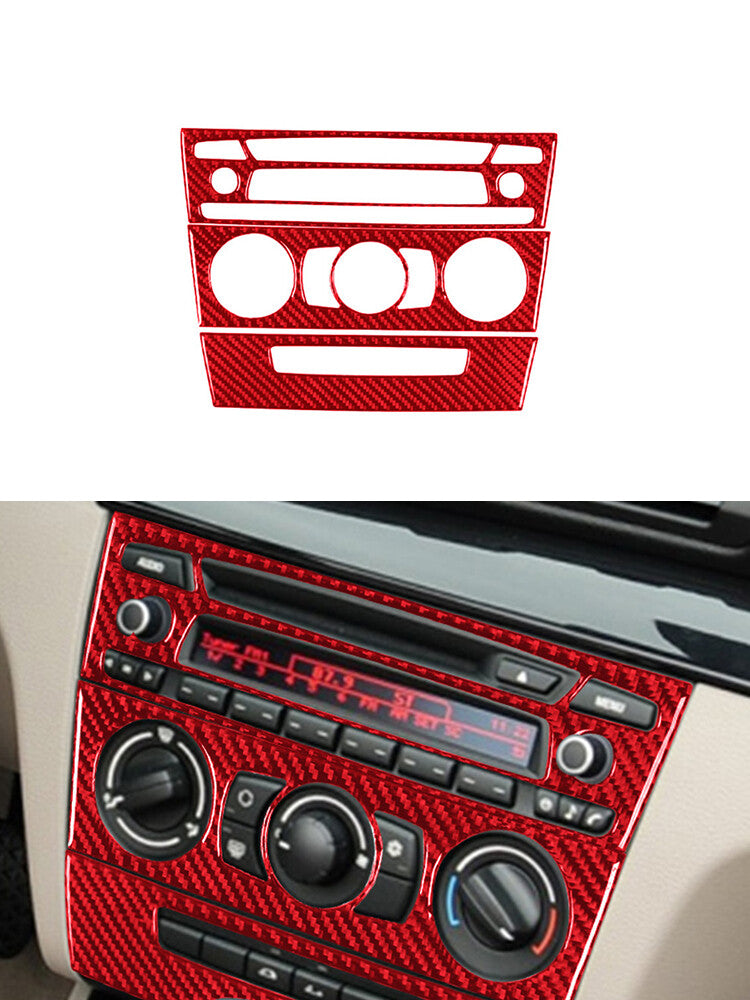 3 Central Control Trim Cover A for BMW 1Series Convertible E82/E88 2008-2013 Red