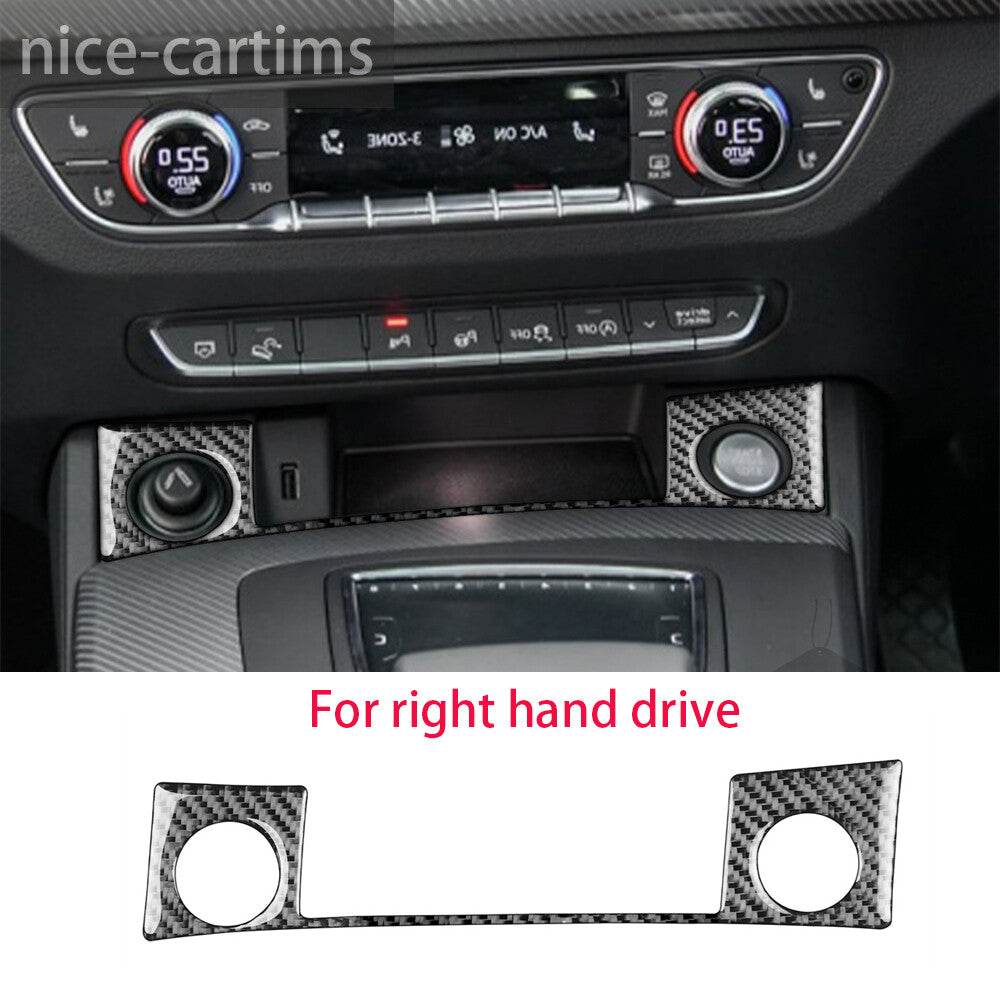 for Audi Q5 Q5L 2018-2023 RHD Engine Start Stop Button Switch Cover Carbon Fiber
