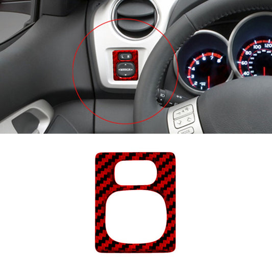Red Carbon Fiber Power Mirror Control Cover Trim for Toyota Matrix 2009-2014