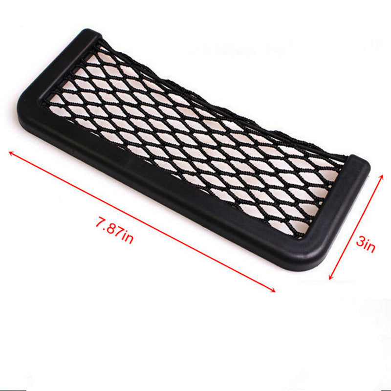 Car Storage Panel Mesh Net Resilient String Phone 7.5in Bag Holder Organizer