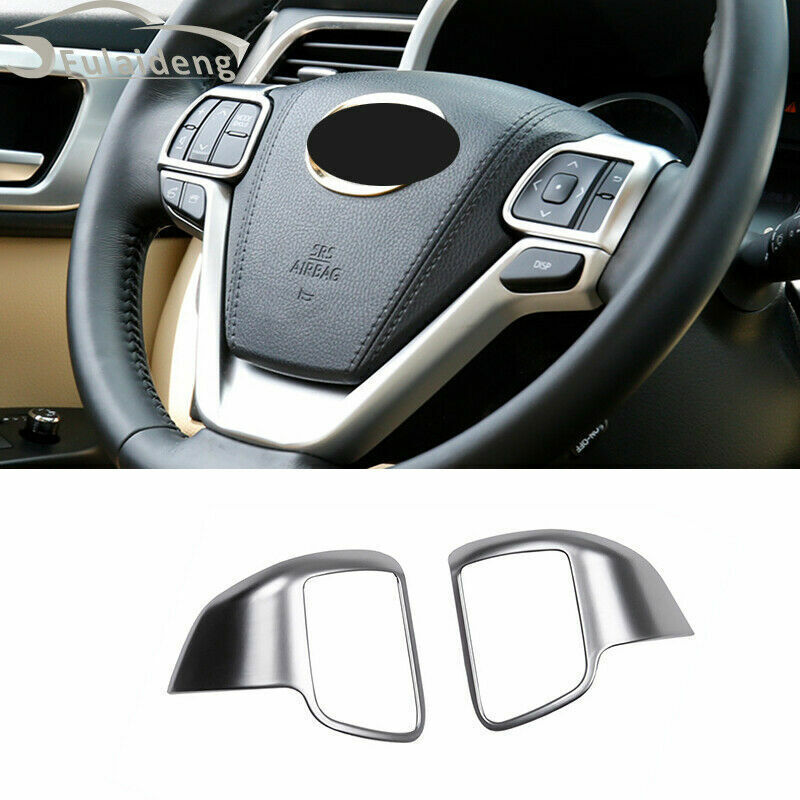 for Toyota Highlander 2014-2019 Interior Steering Wheel Button Decor Cover Trim