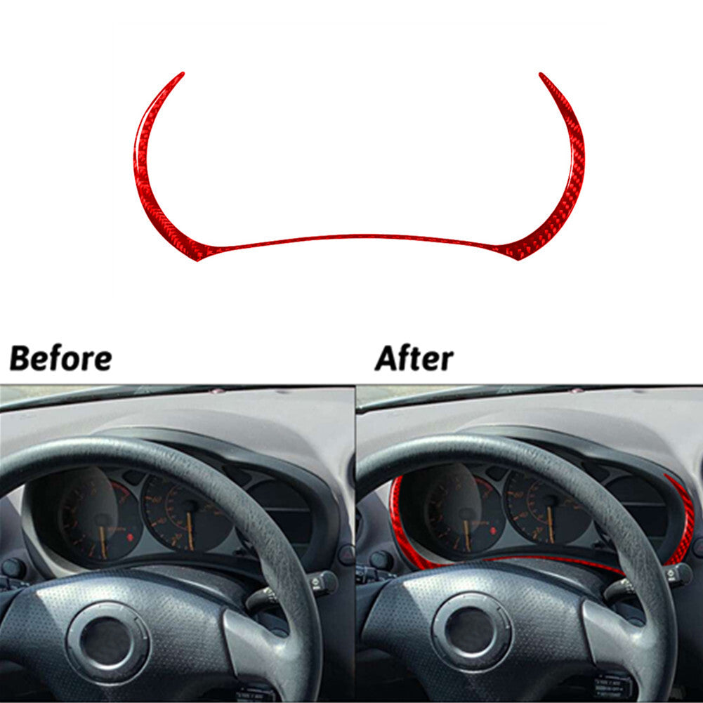 Red Carbon Fiber Instrument Cluster Panel Cover for Toyota Celica 2001-2005