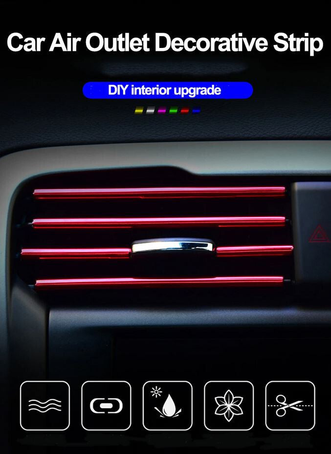 Green decorative strip for car air conditioning sockets suitable for Chrysler