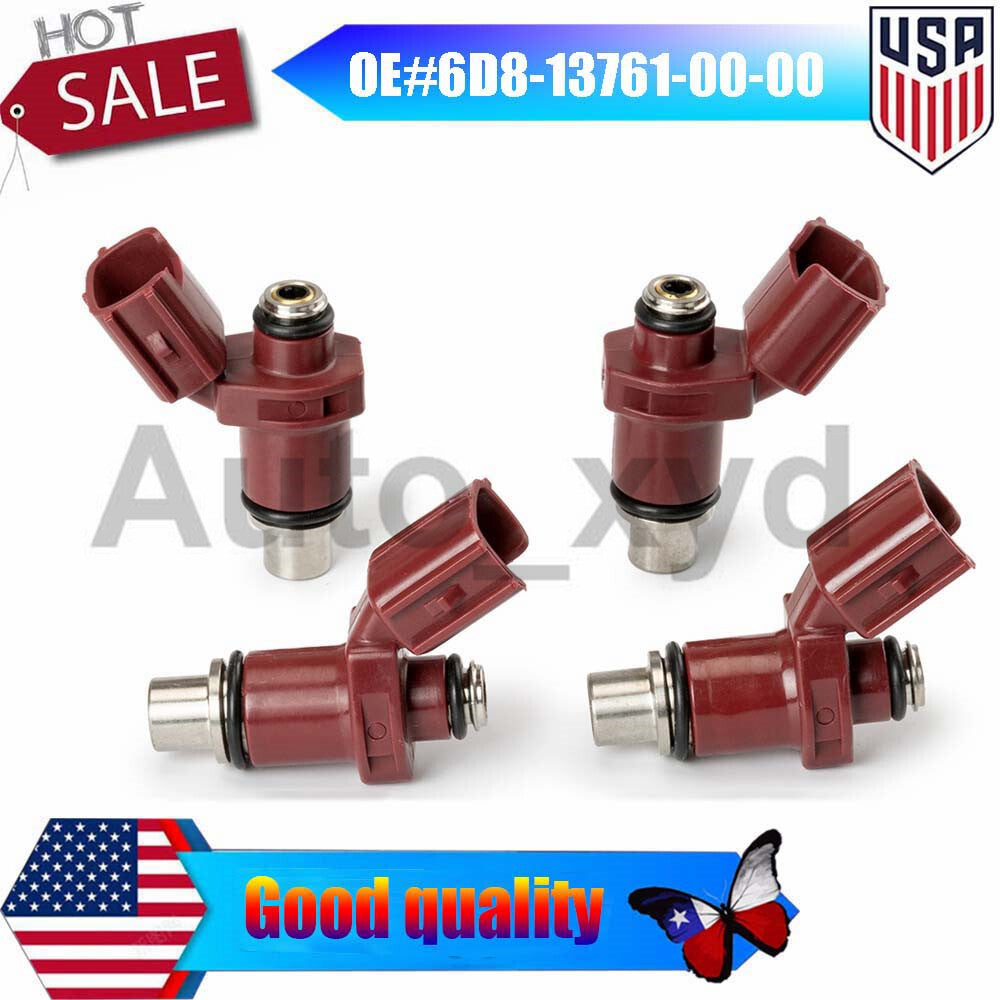 4-piece fuel injector kit 6D8-13761-00-00 for Yamaha 80 BEL 75-90HP 4-stroke