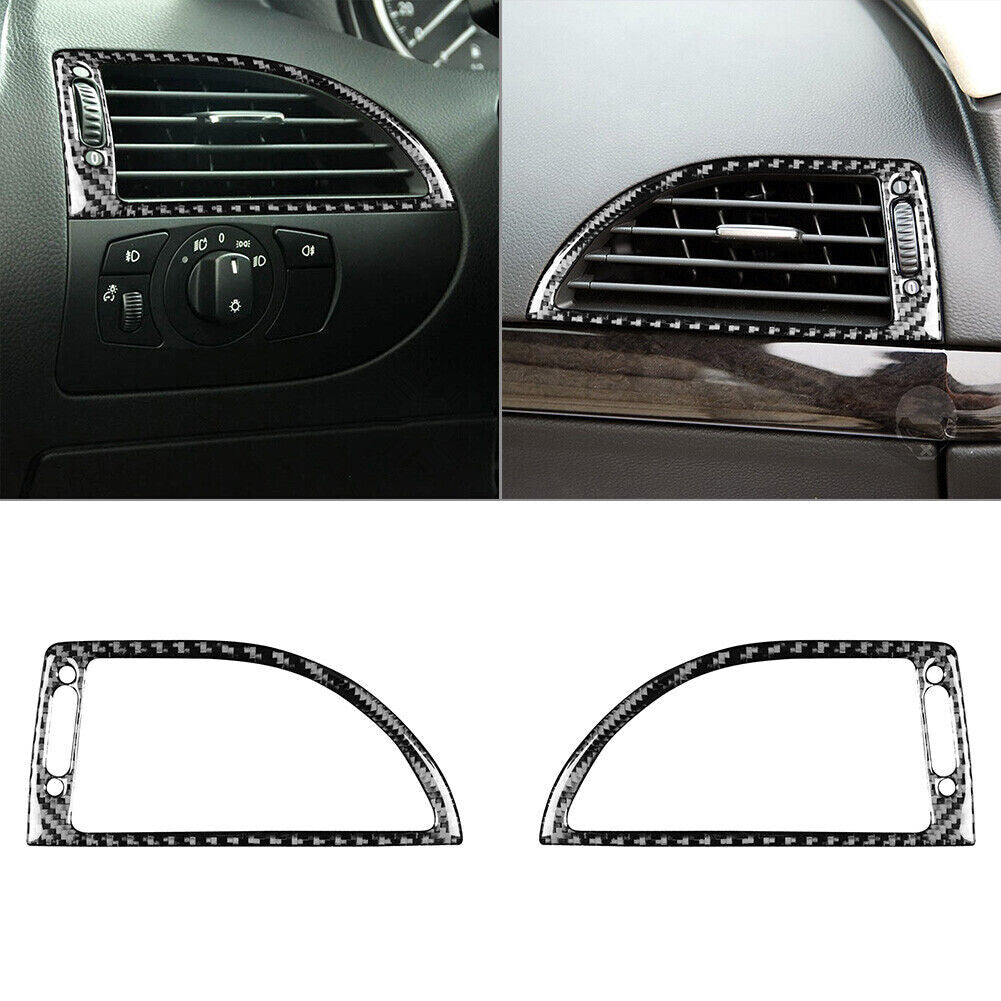 2x for BMW 6Series E63 E64 2004-2010 Carbon Fiber Dashboard Air Vent Cover Trim