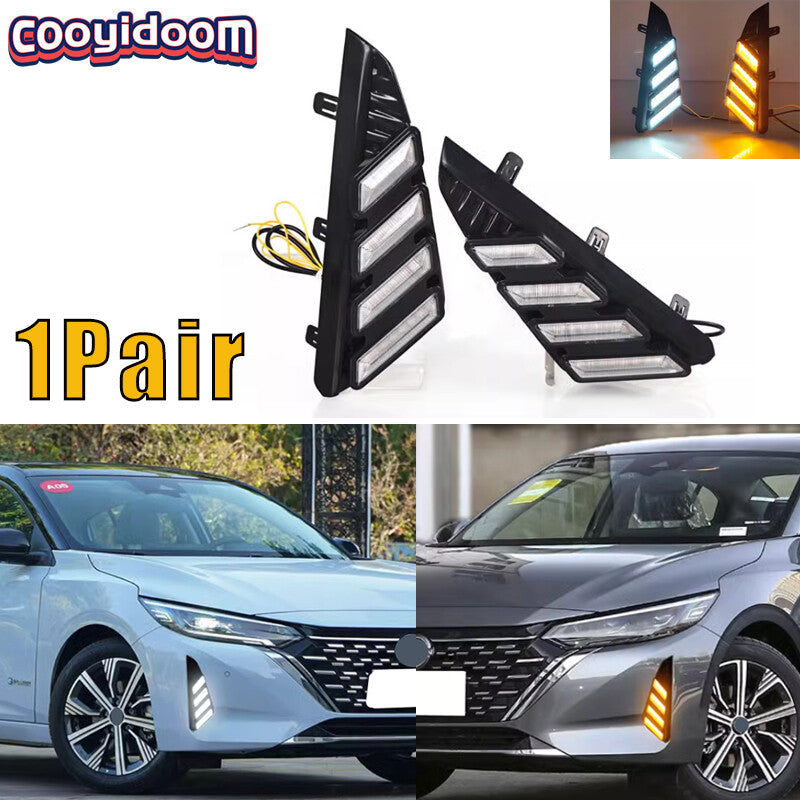 2PC Front Bumper LED Daytime Running Light Fog Lamp for Nissan Sentra 2024-2025