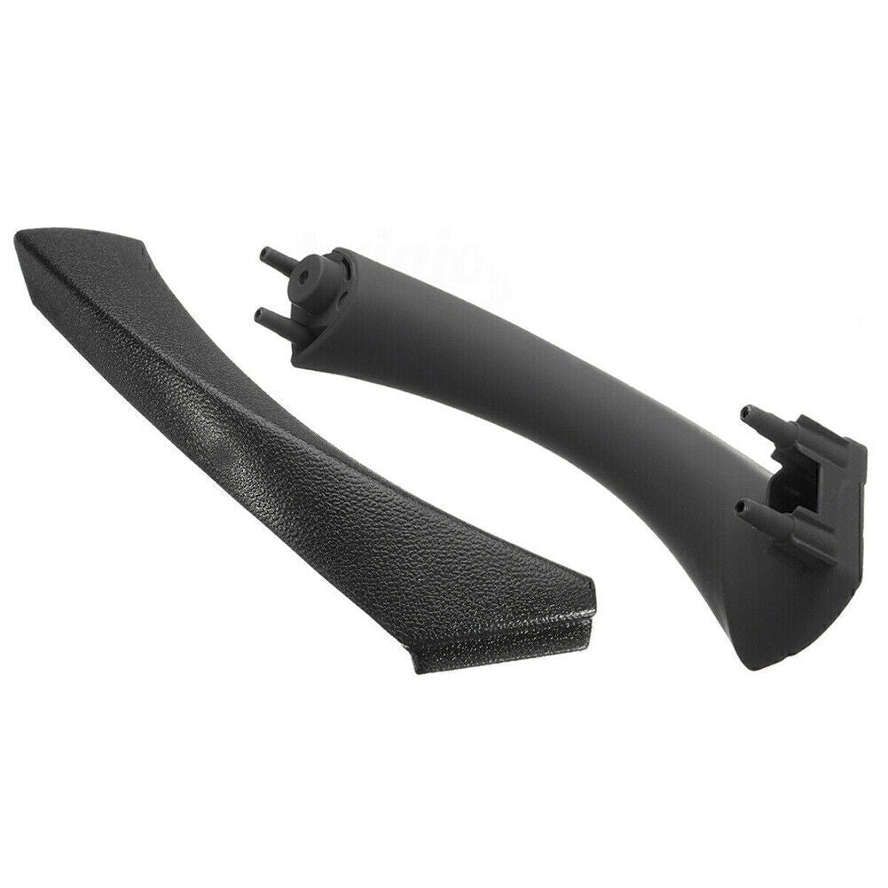 Black Right Inner+ Outer Door Panel Handle Pull Trims Cover Fit for BMW E90 3 Series