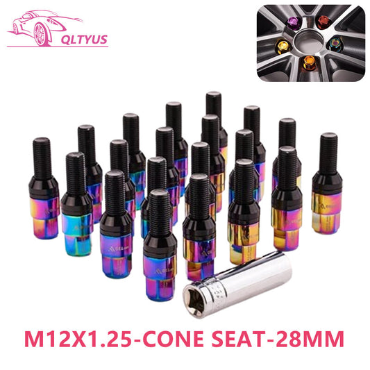2028 mm M12x1.25 wheel cam bolt tapered for seat studs for Jeep , for Chrysler , and for Dodge colorways.