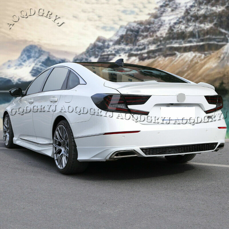 White Rear Bumper Lip Wrap Angle Diffuser Splitter for Honda Accord 10th 2018-21