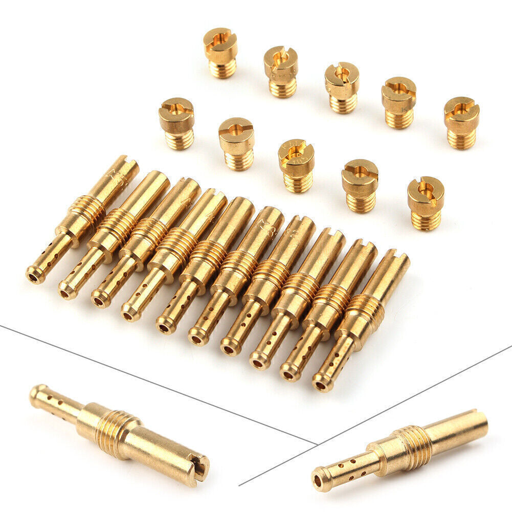 20pcs Carburetor Main Jet  Slow / Pilot Jet Kit Set For PWK CVK Motorcycle Gold