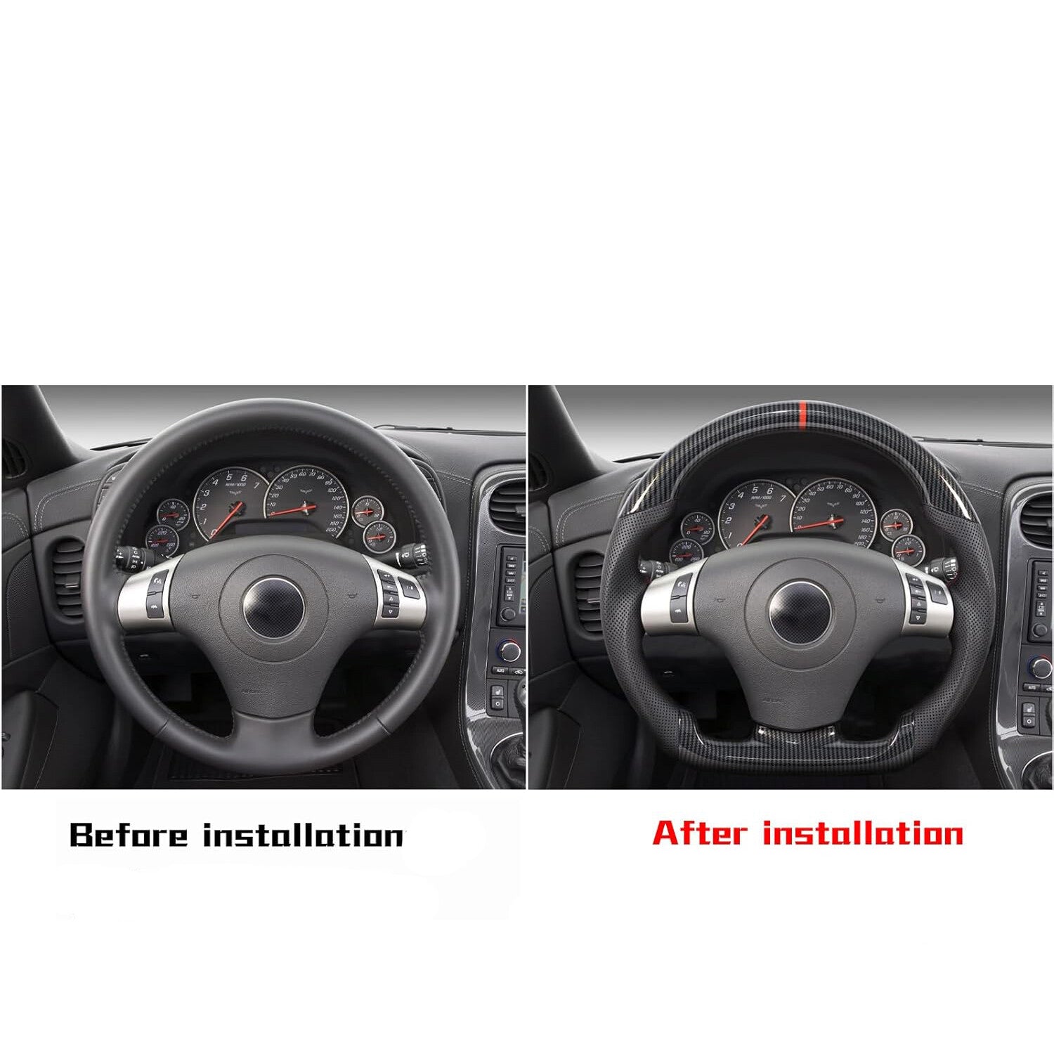Steering Wheel Hydro Dip Carbon Fiber for Corvette C6 2006-2011 Z06 ZR1 NEW