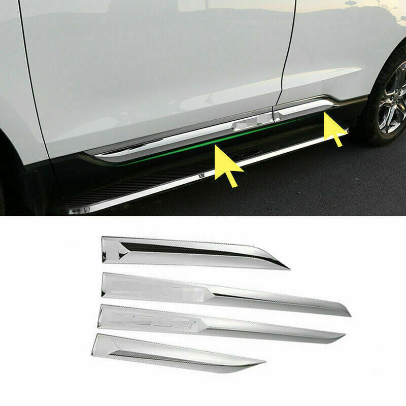 for Ford Edge 2015-2020 Chrome Side Door Body Molding Cover Anticollision Trim