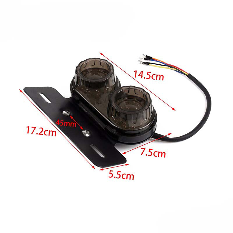 Smoke Motorcycle LED Dual Tail Light Turn Signal Brake License Plate Lights ATV