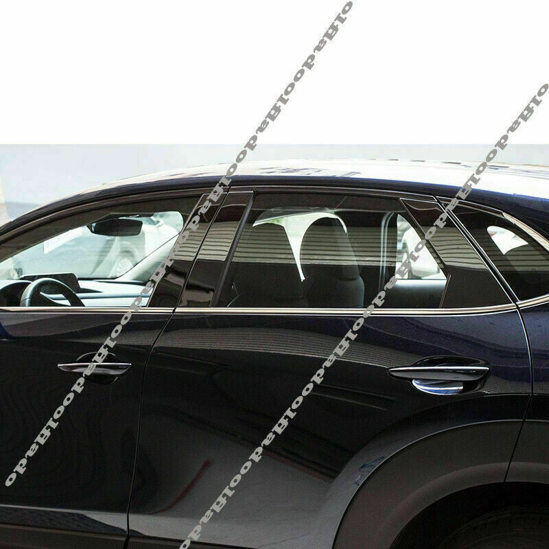 Chrome Black Pillar Panels for Mazda CX-30 20-22 Door Cover Piano Post Trims Kit