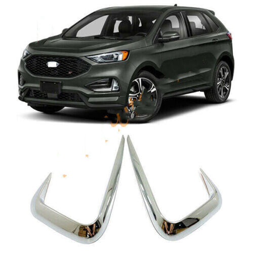 for Ford Edge 2019-21 ABS Chrome Front Fog Light Lamp Eyebrow Cover Trim Set 2x