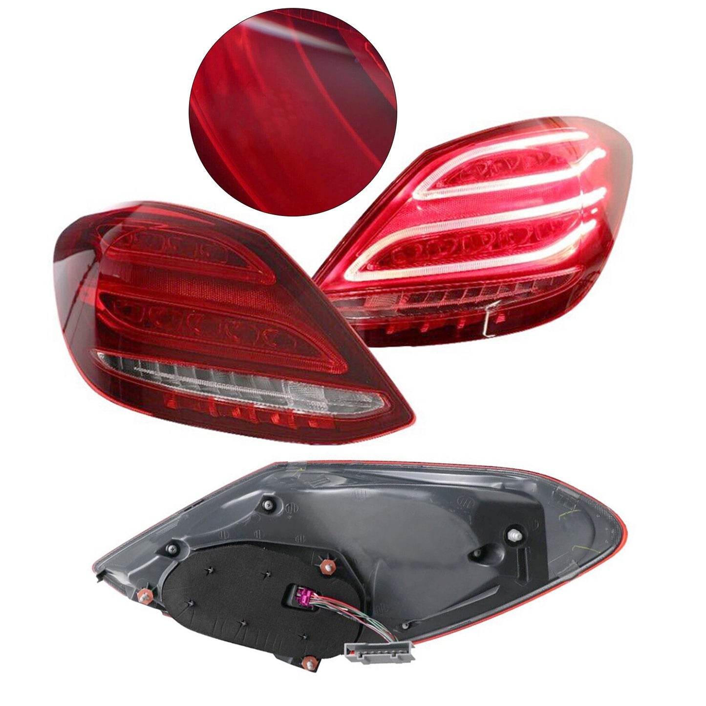 2x Plug n Play Full LED Neon Bar Rear Tail Lamp for Mercedes W205 C-Class 15-18