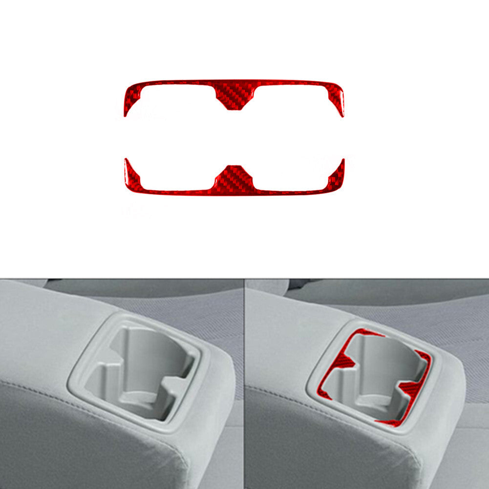 Red Carbon Fiber Rear Watercup Panel Cover Trim for Toyota for Camry 2007-2011