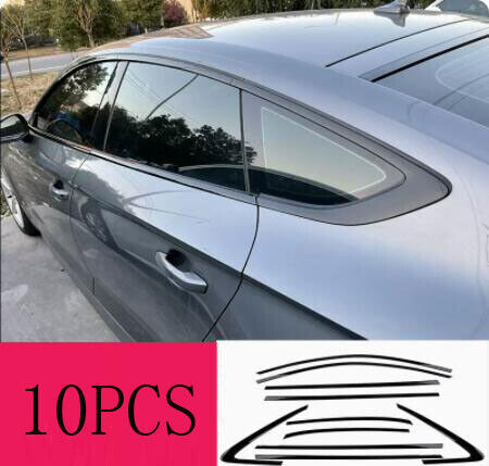 For 2018-22 for AUDI A5 S5 Black Steel Window Strip Sill Molding Cover Trim Set 10x