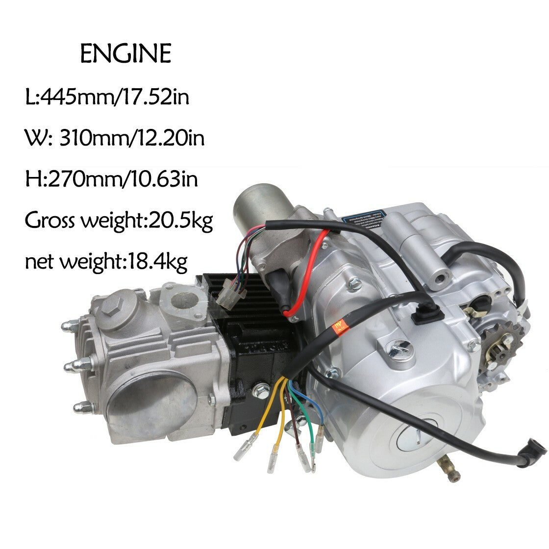 Full Kit 125cc Engine Motor Battery Wire Electric Start ATV Quad Buggy Go Kart