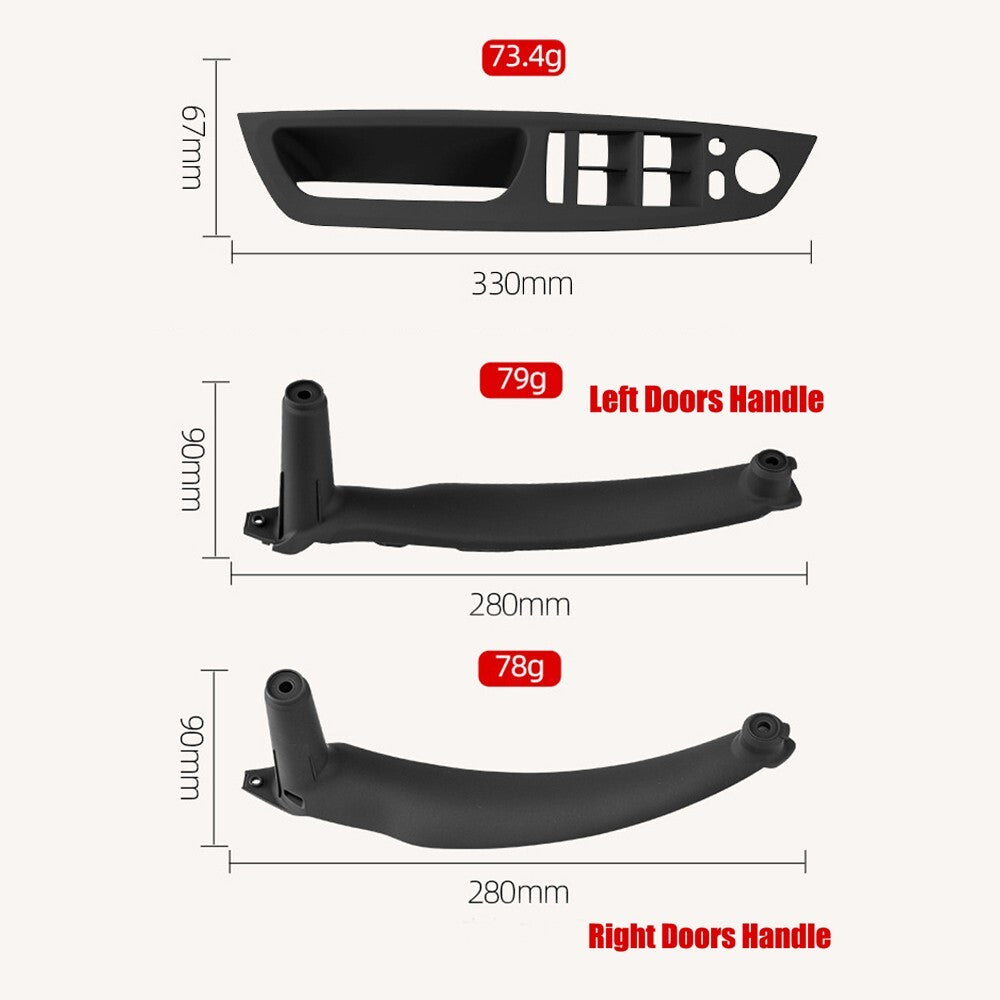 Car Inner Door Handle Panel Pull Trim Cover for BMW E70 E71 E72 X5 X6 2007-2014