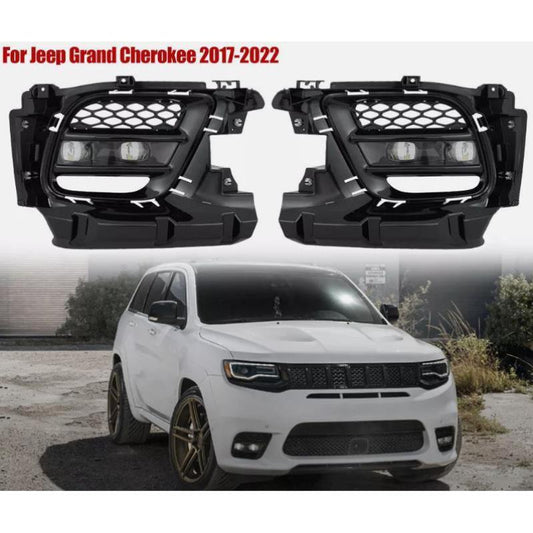 Front Bumper LED Fog Light Lamp w/ Cover Bezel for Jeep Grand Cherokee 2017-2022