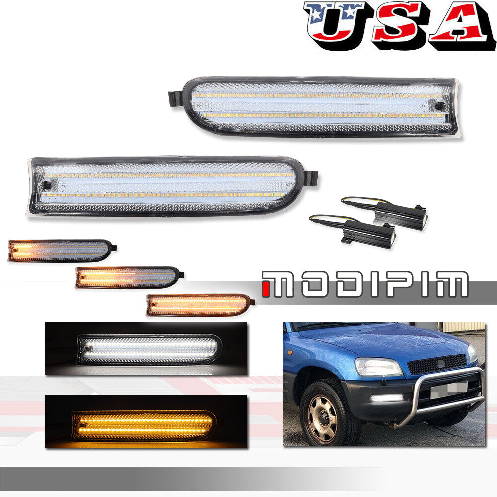 Transparent LED turn signal light set (left + right) for 1996-1997 for Toyota Rav4
