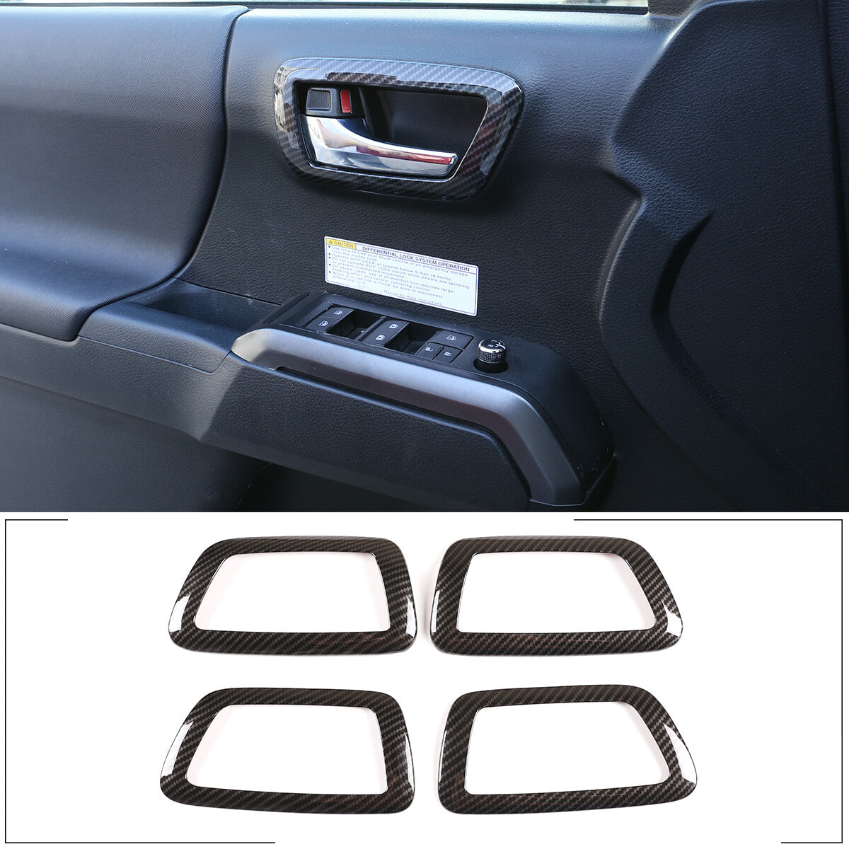 2-Piece Matte Black ABS Side Mirror Covers for Tundra Redwoods (2022-23)