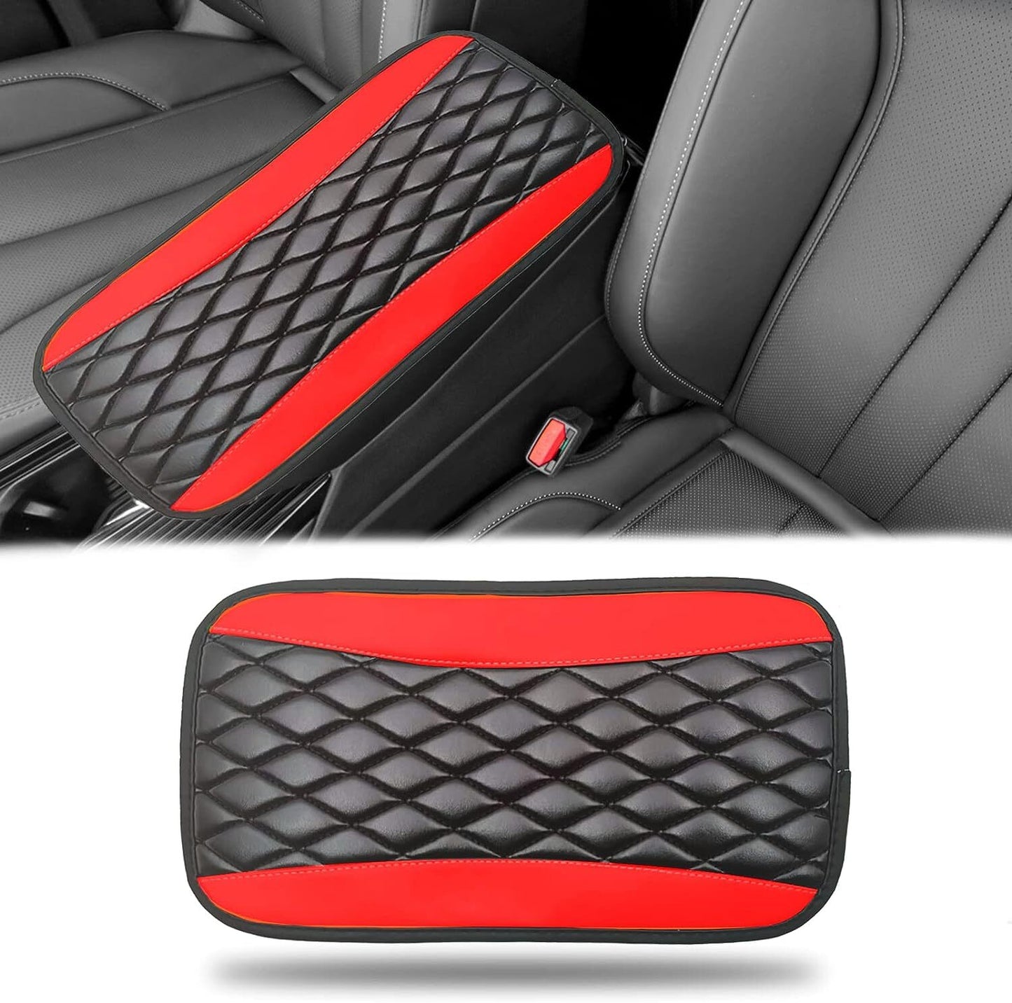1Universal Car Accessories Armrest Cover Center Console Box Pad Protector Red