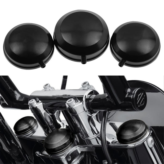 Black Front Upper Fork Stem Covers Fit for Harley Dyna FXDCI FXDLI FXDWG 2006-17