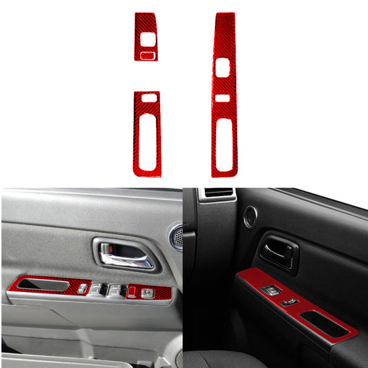 Red Carbon Fiber Front Door Control Cover For Colorado 2004-2012/ for Canyon 2005-12