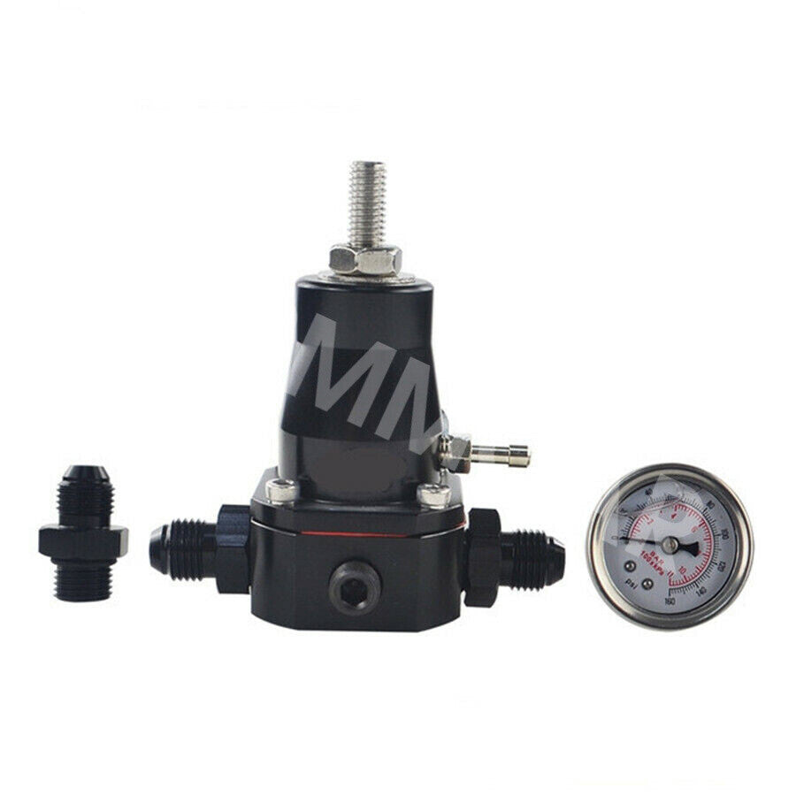 Aluminum Adjustable Fuel Pressure Regulator 30-70 PSI With Oil Gauge 1/8in NPT