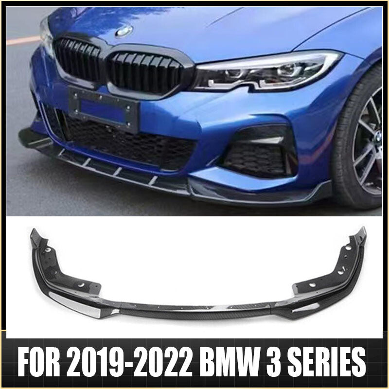CARBON FIBER FRONT BUMPER SPOILER LIP FIT 19-22 for BMW 3-SERIES G20 M340I M-SPORT