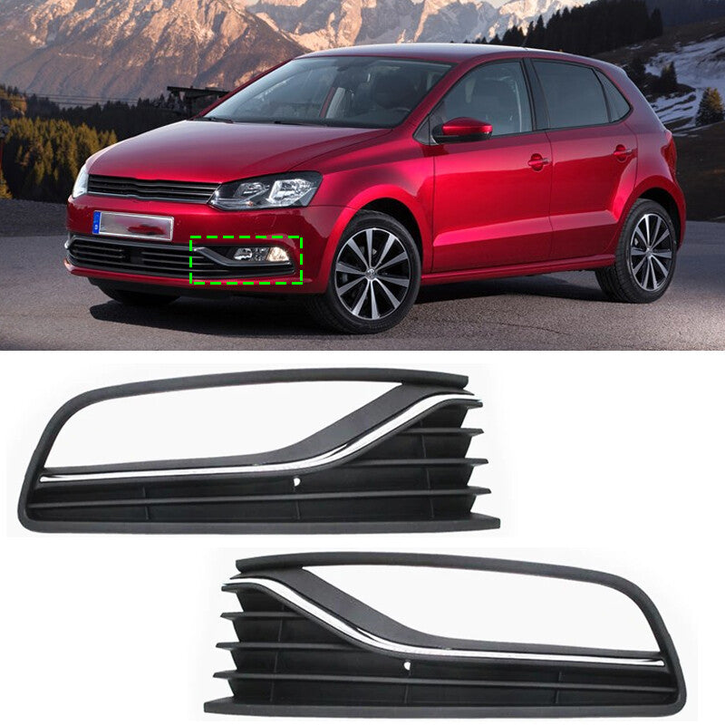 for VW Polo 6C Hatchback 2014-2017 Front Bumper DRL Fog Light Lamp Trim Grille