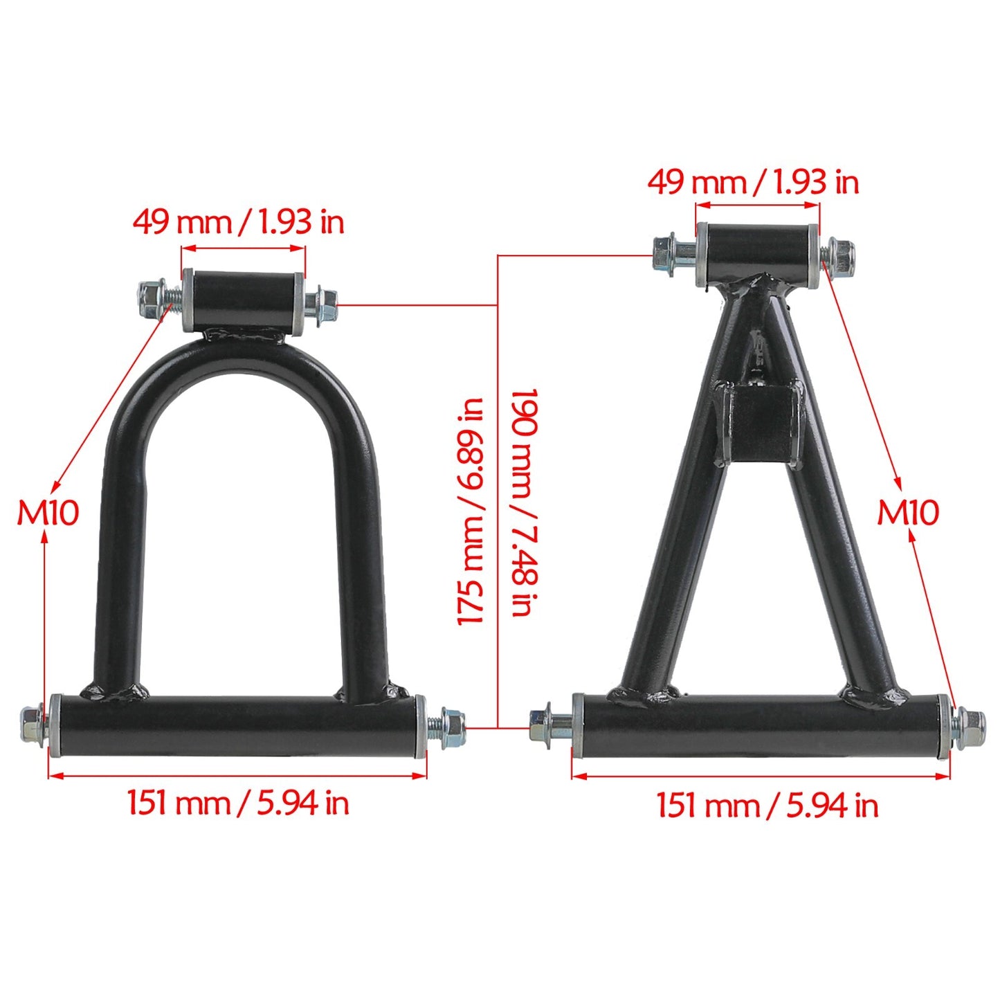 All-terrain vehicle, four-wheeled bicycle, go-kart, suspension, shock absorber, swing arm, upper and lower A-arm, steering kit