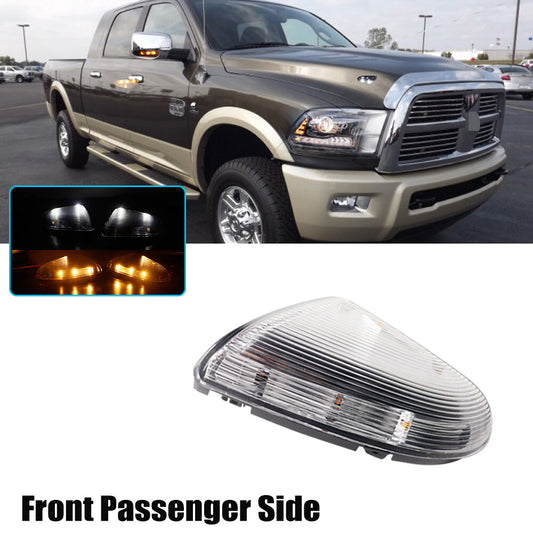 Passenger side mirror indicator lights apply to for Dodge for Ram 1500 (09-14) and 2500 (10-14).